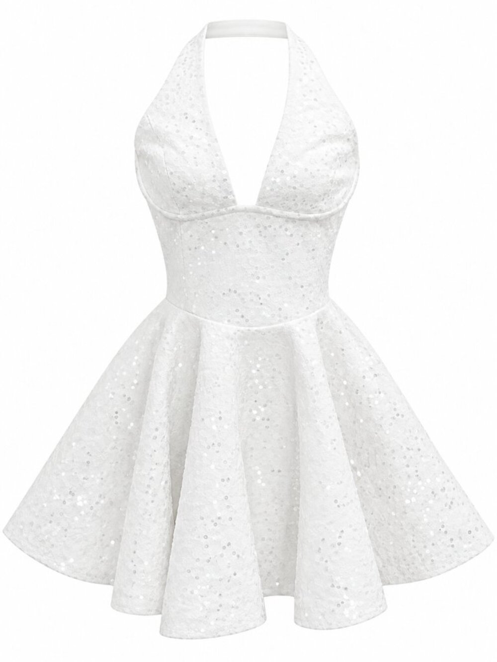 BABYBOO Women's White Talara Mini Sequin Dress Size XL